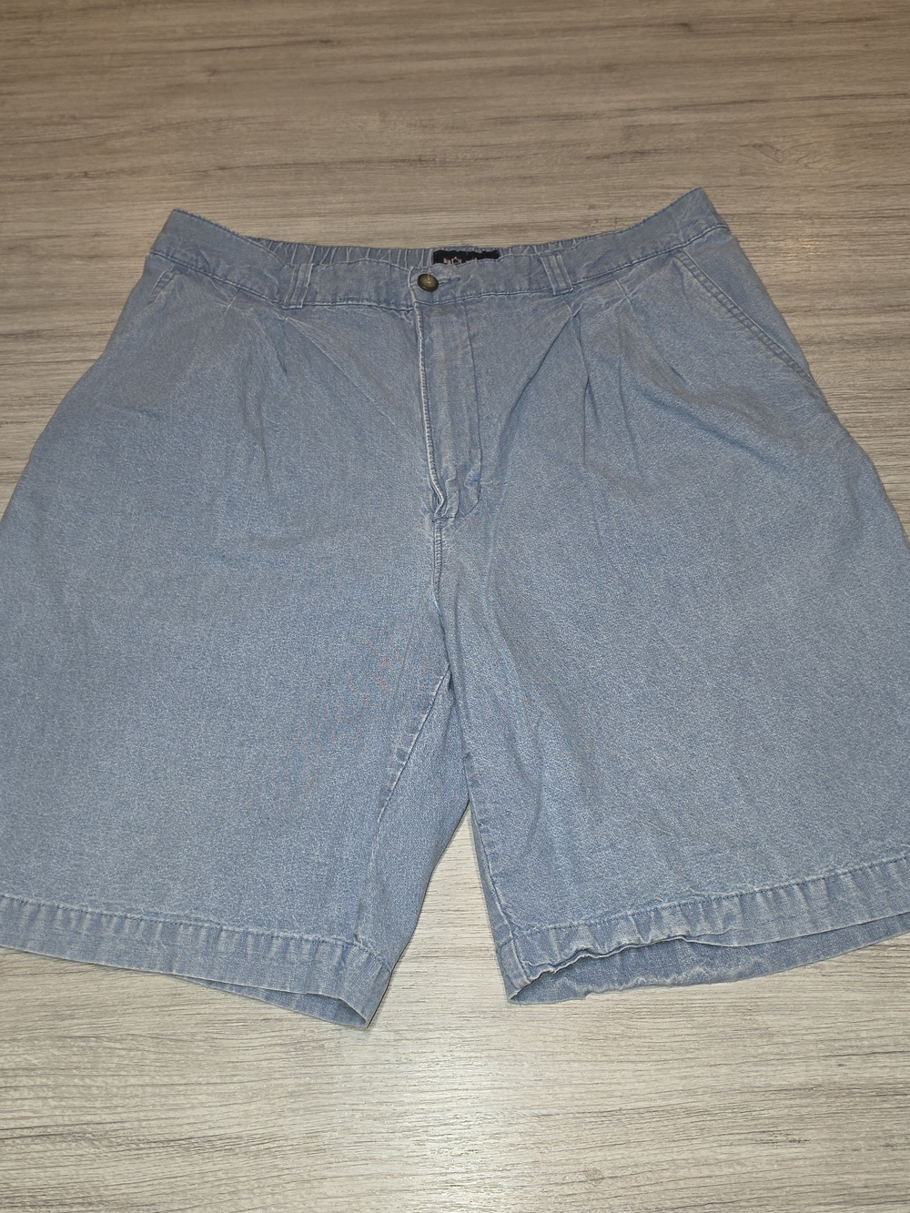 Vintage Puritan Chambray 9 Inch Jean Shorts Men's  Blue Elastic Waste Size 32